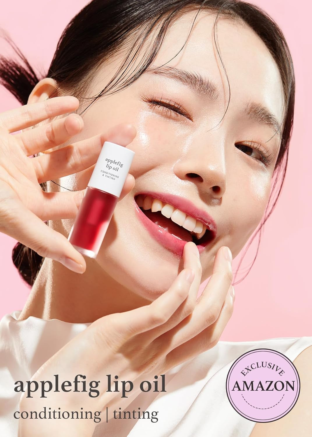 Korean Vegan Lip Oil - Applefig, 0.12 Fl Oz + Korean Lip Oil - Applecherry, 0.12 Fl Oz Bundle